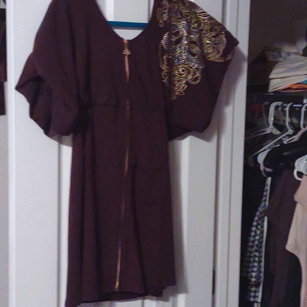 Brown Puffed  Short Sleeve~ House Of Dereon by Beyonce ~Hooded Top